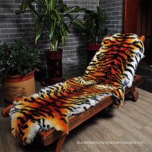 Tiger design 100% Real Sheepskin Wool Luxury Thicken Soft Shaggy Area Rugs and Carpet for Living Room Chair Cover Home Mats